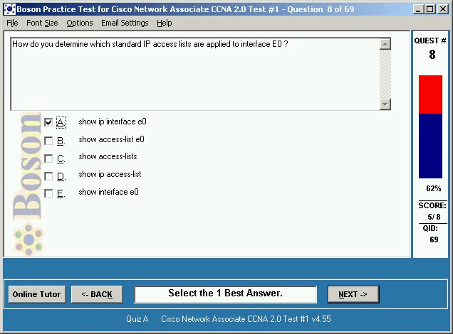 Boson Practice Tests for Solomon IV Exams Screenshot